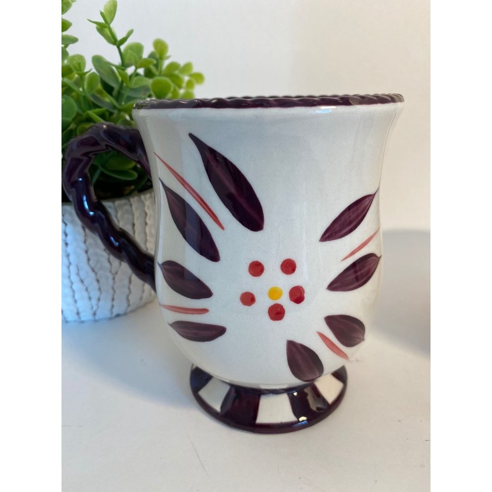 Temp-tations Old World Purple/Coffee Mug/Braided Handle and Rim/ Replacement/16o